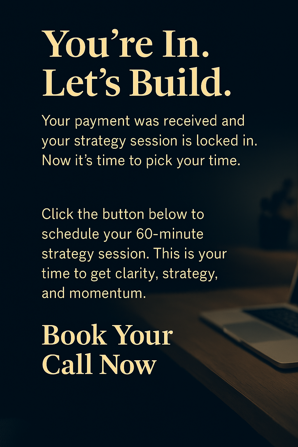 DTX Digital strategy session confirmation banner with headline and clear next steps to book your call.”